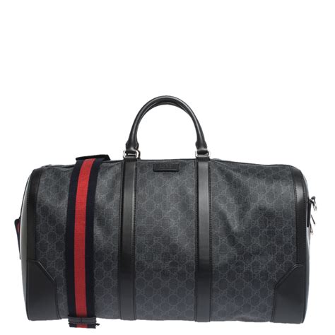 gucci leather top handle duffle bag|Gucci carry on duffle bag.